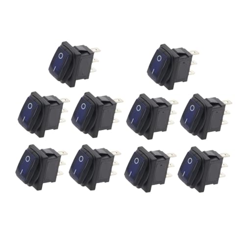 MDBJTCYZN 10pcs 2D3P-BLUE 12V (ON-Off) KCD1 12V 220V Toggle Switch von MDBJTCYZN