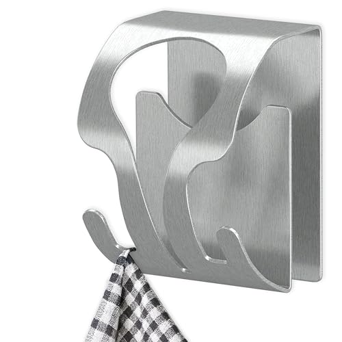 MDCASA Handtuchhalter ohne Bohren, Edelstahl I Geschirrtuchhalter aus hochwertigem Edelstahl inkl. Kratzschutz I zum Kleben, Klemmen oder Schrauben von MDCASA