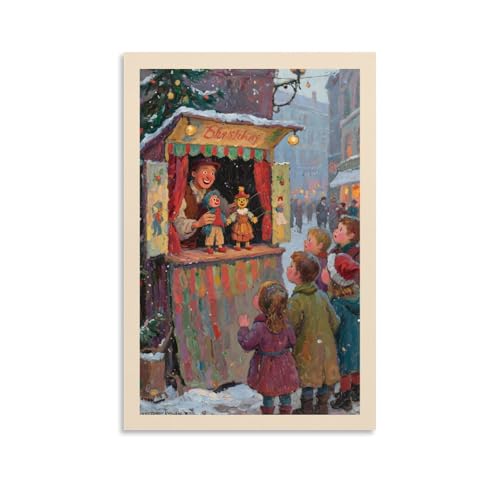 MDCRADI Street Puppet Show Kinder Publikum Kunst Wohnzimmer Schlafzimmer Dekor Moderne ästhetische Wandkunst Poster Geschenk für Freunde Unframe-Stil 30 x 45 cm von MDCRADI