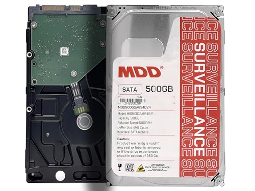 MDD MAXDIGITALDATA Überwachungsfestplatte (500 GB, 5900 U/min, 16 MB Cache, SATA, 3,0 Gbit/s, 8,9 cm (3,5 Zoll) von MDD MAXDIGITALDATA