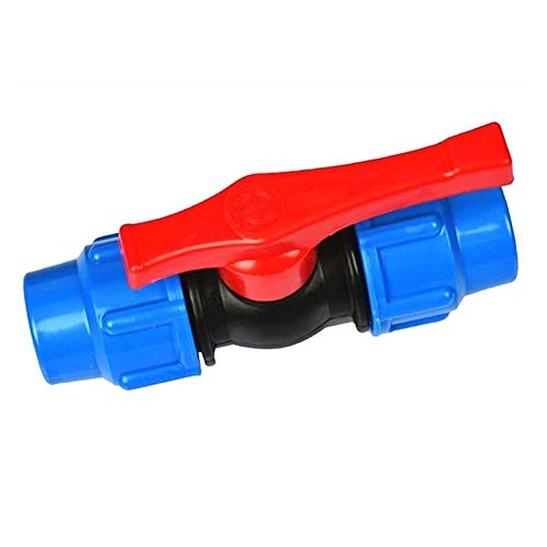 20/25/22/40/50/63mm Kunststoff-Wasserleitung Schnellventil-Stecker, PE-Rohr-Kugelheber-Tonnen-Zubehör (Color : Blue, Size : 25mm) von MDD