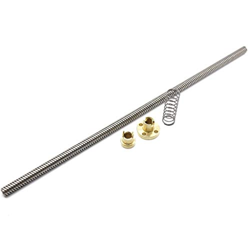 T8 Blei 2/4/8 Mm Leitspindel Mit Anti-Spiel-Mutter Pitch 2mm 8mm OD 100mm-1200mm T-Typ Schrittmotor for 3DPrinter (Color : Lead 2mm, Size : 250mm) von MDD