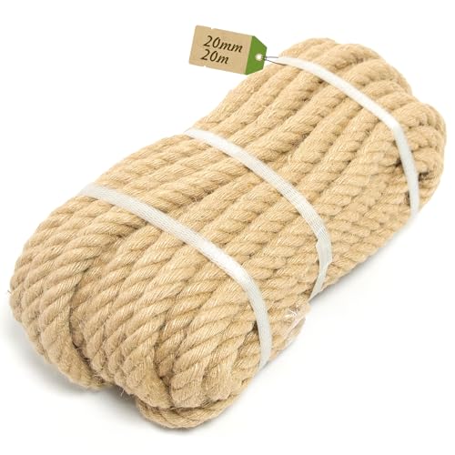 Extra Dickes Juteseil 20mm x 20m – Schwerlast-Tau Seil für Katzentürme & Garten | Robustes Naturfaser-Tauwerk Extra Dickes Juteseil 20mm x 20m – Schwerlast-Tau Seil für Katzentürme & Garten | Robustes Naturfaser-Tauwerk von MDDK DY