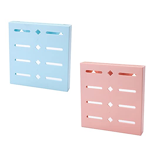 2 Stücke Universal Messerblock, Messerblock Ohne Messer, Messeraufbewahrung, Punsch Kostenlos Selbstklebend An Der Wand Montiert Messerhalter Aus Kunststoff für Küche (Pink, Blau) von MDDZ