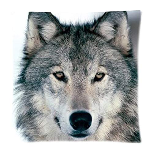 MDEIMAT Graue Wolf Home dekorative Kissen Abdeckung Platz werfen Fall Reißverschluss Kissenbezug 18x18 Zoll von MDEIMAT