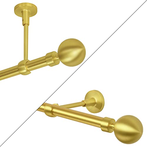 Gardinenstange 1 läufig Vorhangstange 19mm Gold-Matt Messing Antik Vintage-Look Retro-Stil 540 Kugel Wand/Deckenbefestigung Gardinenstange 1 läufig Vorhangstange 19mm Gold-Matt Messing Antik Vintage-Look Retro-Stil 540 Kugel Wand/Deckenbefestigung von MDEKOR