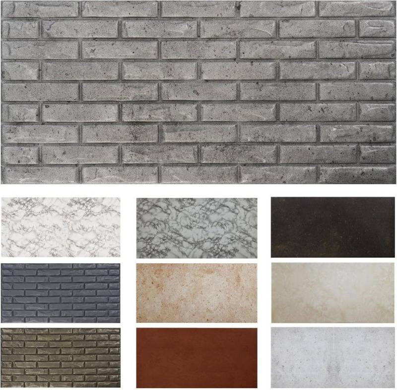 MDEKOR 3D Wandpaneel MDEKOR XPS Dekorative für Innenräume, (20-tlg) 10 m², Ziegeloptik 50x100 cm Brick Grey, Paneele 12 mm dick von MDEKOR