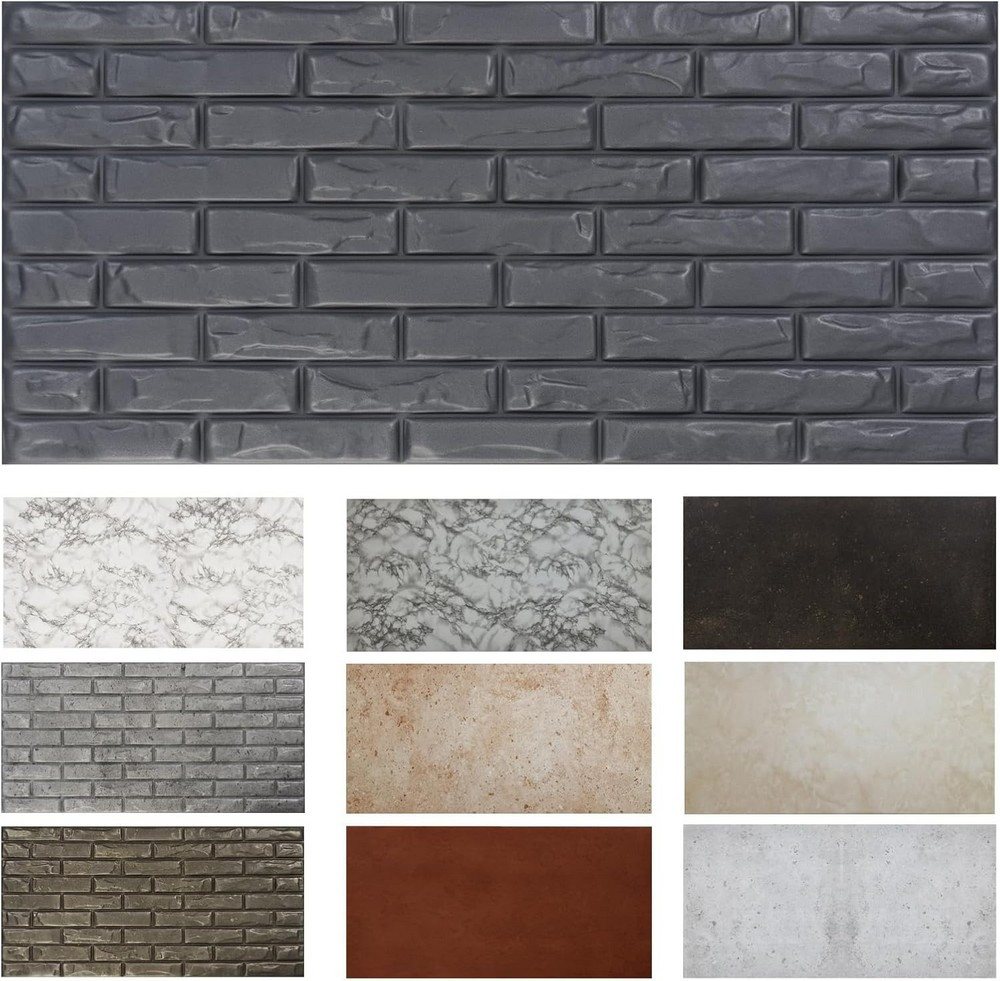 MDEKOR 3D Wandpaneel MDEKOR XPS Dekorative für Innenräume, (200-tlg) 100 m², Ziegeloptik 50x100 cm Brick Anthracite, Paneele 12 mm dick von MDEKOR