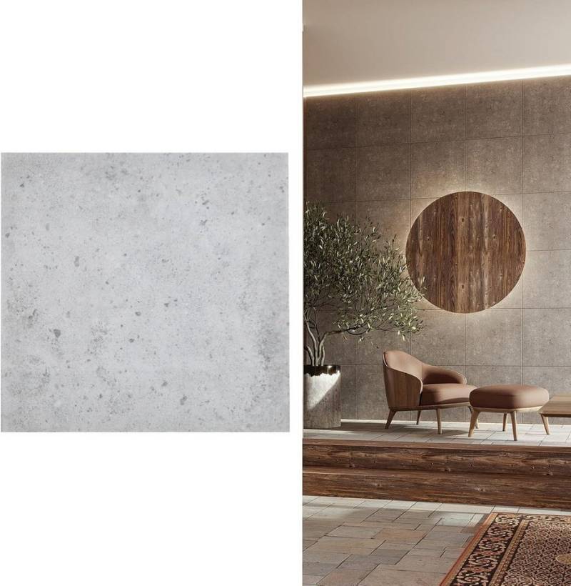 MDEKOR 3D Wandpaneel MDEKOR XPS Dekorative für Innenräume, (400-tlg) 100 m², Betonoptik 50x50 cm Gray Light, Paneele 4,5 mm dick von MDEKOR