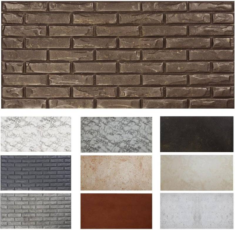 MDEKOR 3D Wandpaneel MDEKOR XPS Dekorative für Innenräume, (8-tlg) 4 m², Ziegeloptik 50x100 cm Brick Old Iron, Paneele 12 mm dick von MDEKOR