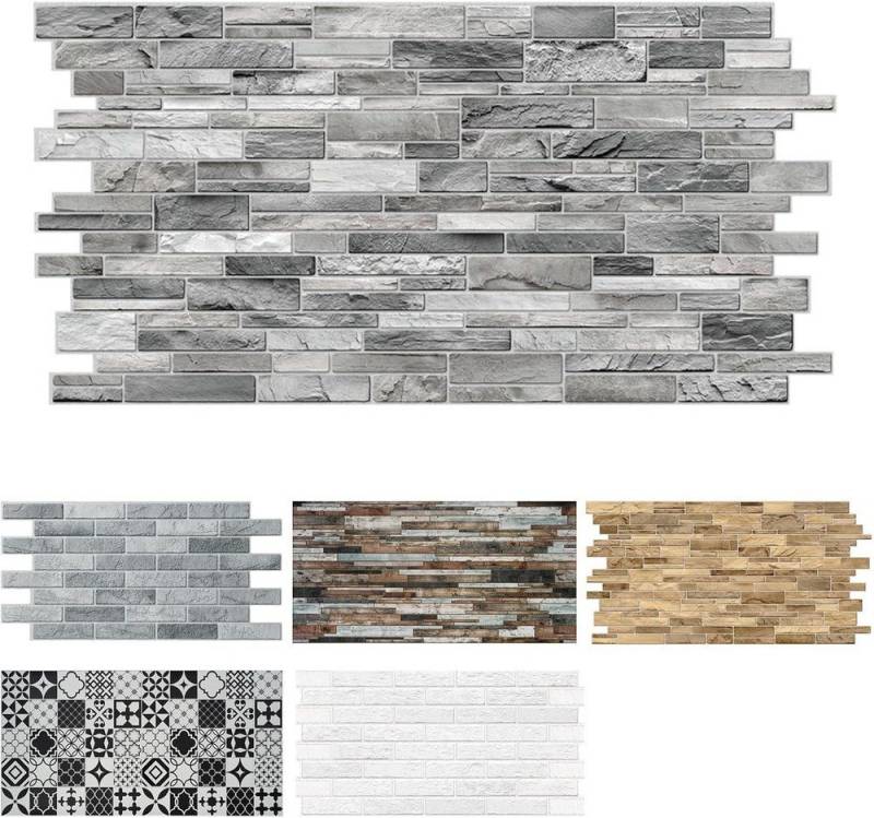 MDEKOR 3D Wandpaneel PVC Wandverkleidung 48,5x96 cm für Küche, Bad & mehr, (15-tlg) Model 0004, 15 Stück = 7,05 m2 von MDEKOR