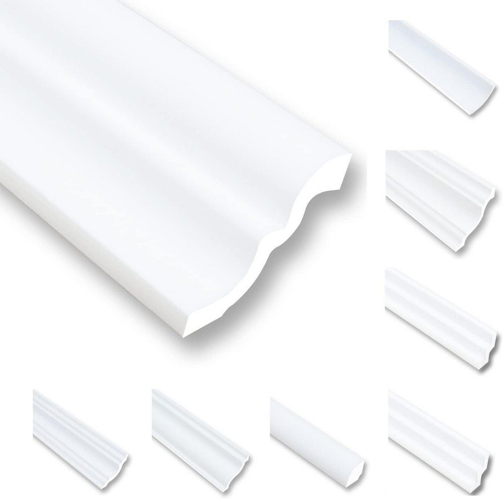 MDEKOR Deckenleiste Styropor-Leisten XPS Stuckleisten Abschlussleiste Weiss Deckenleisten, 50 Meter /25 Leisten, 25-St. von MDEKOR