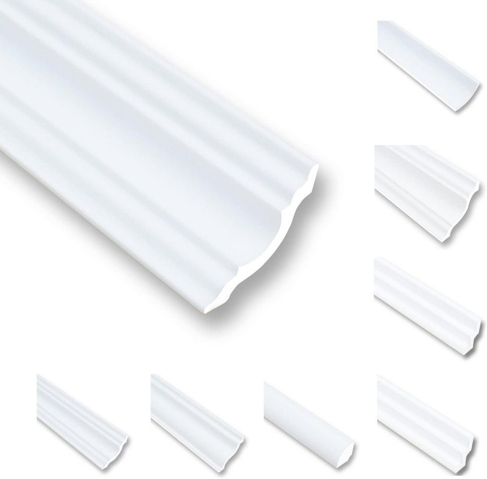 MDEKOR Deckenleiste Styropor-Leisten XPS Stuckleisten Abschlussleiste Weiss Deckenleisten, 50 Meter /25 Leisten, 25-St. MDEKOR Deckenleiste Styropor-Leisten XPS Stuckleisten Abschlussleiste Weiss Deckenleisten, 50 Meter /25 Leisten, 25-St. von MDEKOR