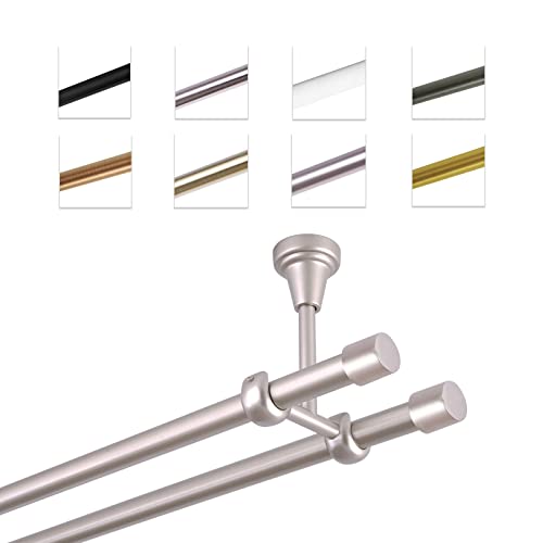 MDEKOR Gardinenstange 160 cm 2-läufig | Vorhangstange für die Deckenmontage Silber aus Metall | Gardinenstangenset Ø 19mm MDEKOR Gardinenstange 160 cm 2-läufig | Vorhangstange für die Deckenmontage Silber aus Metall | Gardinenstangenset Ø 19mm von MDEKOR