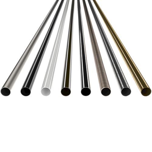 MDEKOR Rohr Stahlrohr 140 cm in Schwarz Matt aus Metall für Gardinenstange Vorhangstange Ø 16 mm Metall-Rohr von MDEKOR