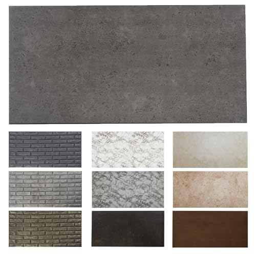 MDEKOR Wandpaneele Beton 50x100 cm | XPS 3D Wandverkleidung in Betonoptik | 4 Stück = 2 m² Gray Dark | Paneele 4,5 mm dick | Dekorative Platten aus Porystyrol für Innenräume von MDEKOR