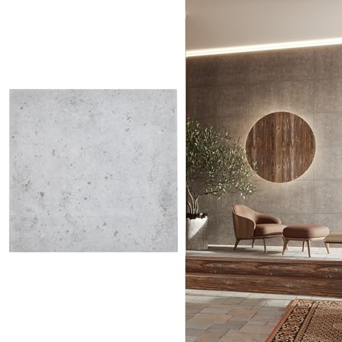 MDEKOR Wandpaneele Beton 50x50 cm | XPS 3D Wandverkleidung in Betonoptik | 4 Stück = 1 m² Gray Light | Paneele 4,5 mm dick | Dekorative Platten aus Porystyrol für Innenräume von MDEKOR