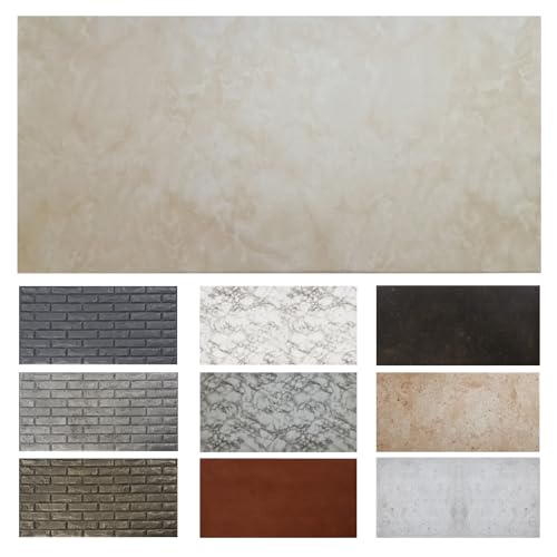 MDEKOR Wandpaneele Stein 50x100 cm | XPS 3D Wandverkleidung in Steinoptik| 16 Stück = 8 m² Sand | Paneele 4,5 mm dick | Dekorative Platten aus Porystyrol für Innenräume von MDEKOR