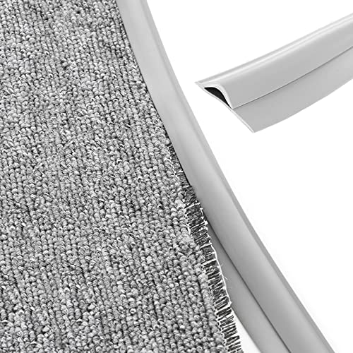 Teppichkanteneinfassung, selbstklebend, grauer Bodenübergangsstreifen/Teppicheinfassung, für Innenfußmatte, flexible PVC-Dichtung für Saugroboter (1700 cm) von MDERTEC
