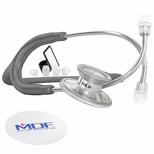 MDF Acoustica leichtes Zweikopf-Stethoskop - Gratis-Parts-for-Life Grau (MDF747XP12) von MDF Instruments