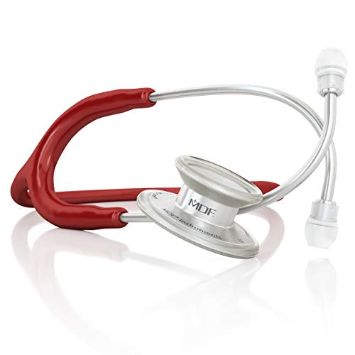 MDF® MD One® - Premium Zweikopf-Stethoskop aus rostfreiem Stahl (MDF777) (Edelstahl, rot) von MDF Instruments