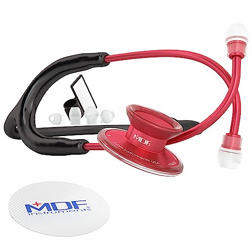 MDF Acoustica leichtes Zweikopf-Stethoskop - Gratis-Parts-for-Life Schwarz| Rot (MDF747XPR11) … von MDF Instruments