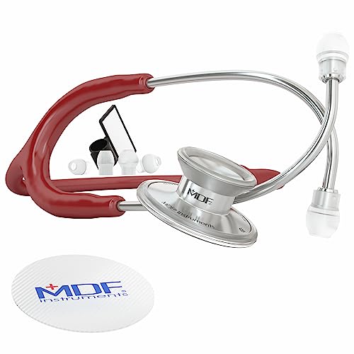 MDF Acoustica leichtes Zweikopf-Stethoskop - Gratis-Parts-for-Life Weinrot (MDF747XP17) von MDF Instruments