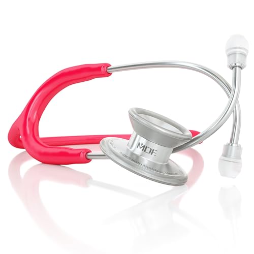 MDF MD One Epoch Titanium Stethoskop - Erwachsene-Gratis Teile For Life - Himbeerrot(MDF777T-23) von MDF Instruments