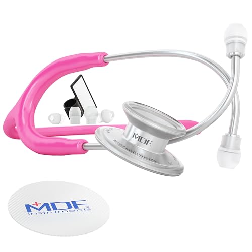 MDF® MD One® - Premium Zweikopf-Stethoskop aus rostfreiem Stahl (MDF777) (Edelstahl, Fuchsia Edelstahl) von MDF Instruments