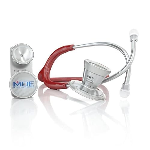 MDF ProCardial Core™ Kardiologie Zweikopf-Stethoskop aus Titan für Erwachsene und Kinder, umbaufähig zu einem Kardiologie-Stethoskop für Erwachsene - Weinrot (MDF797DDT-17) von MDF Instruments