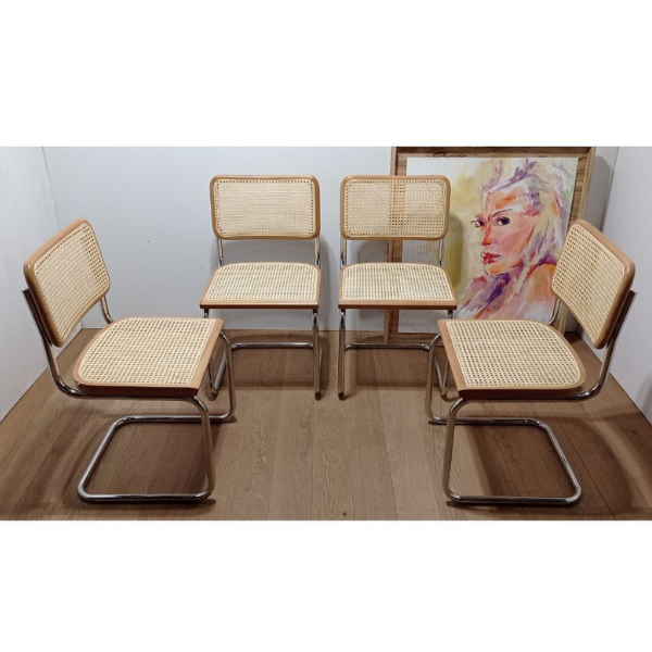 4er-Set Cesca Stühle B32 aus hellem Buchenholz von Marcel Breuer, MDF Italia von MDF Italia