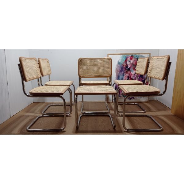 6er Set Cesca Stühle aus hellem Buchenholz von Marcel Breuer, MDF Italia von MDF Italia