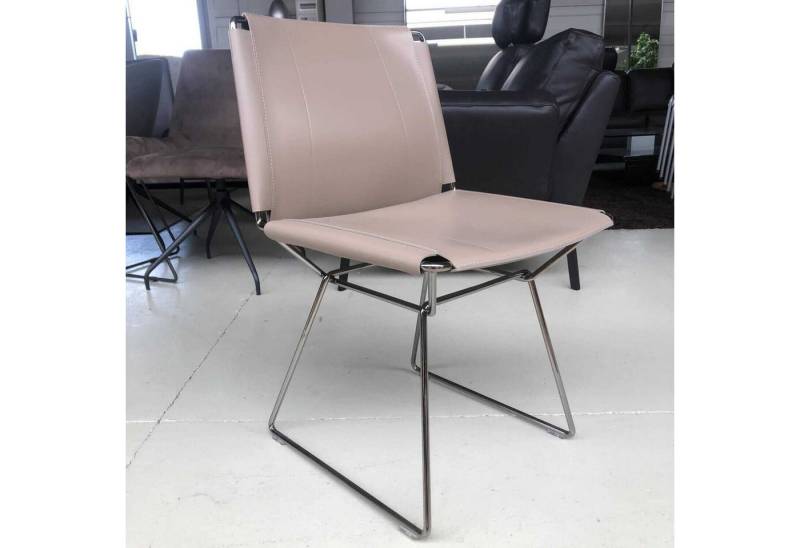 MDF Italia Essgruppe 4er-Set Stuhl Neil Leder Tortora Rose Braun von MDF Italia