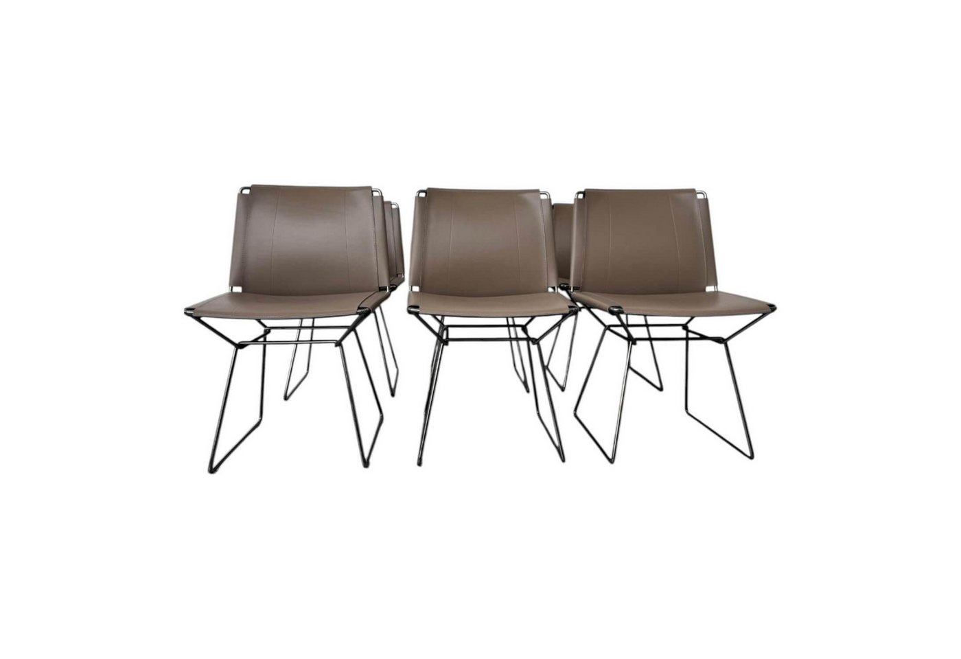 MDF Italia Essgruppe 6er Set Stuhl Neil Leder Saddle Tortora 29 Braun Beige Gestell MDF Italia Essgruppe 6er Set Stuhl Neil Leder Saddle Tortora 29 Braun Beige Gestell von MDF Italia