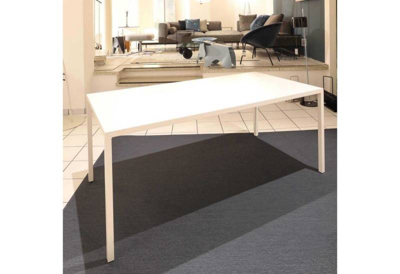 MDF Italia Esstisch Tisch Tense Stahl 35mm mit Mineralsteinverkleidung Homogen Weiß S005 von MDF Italia