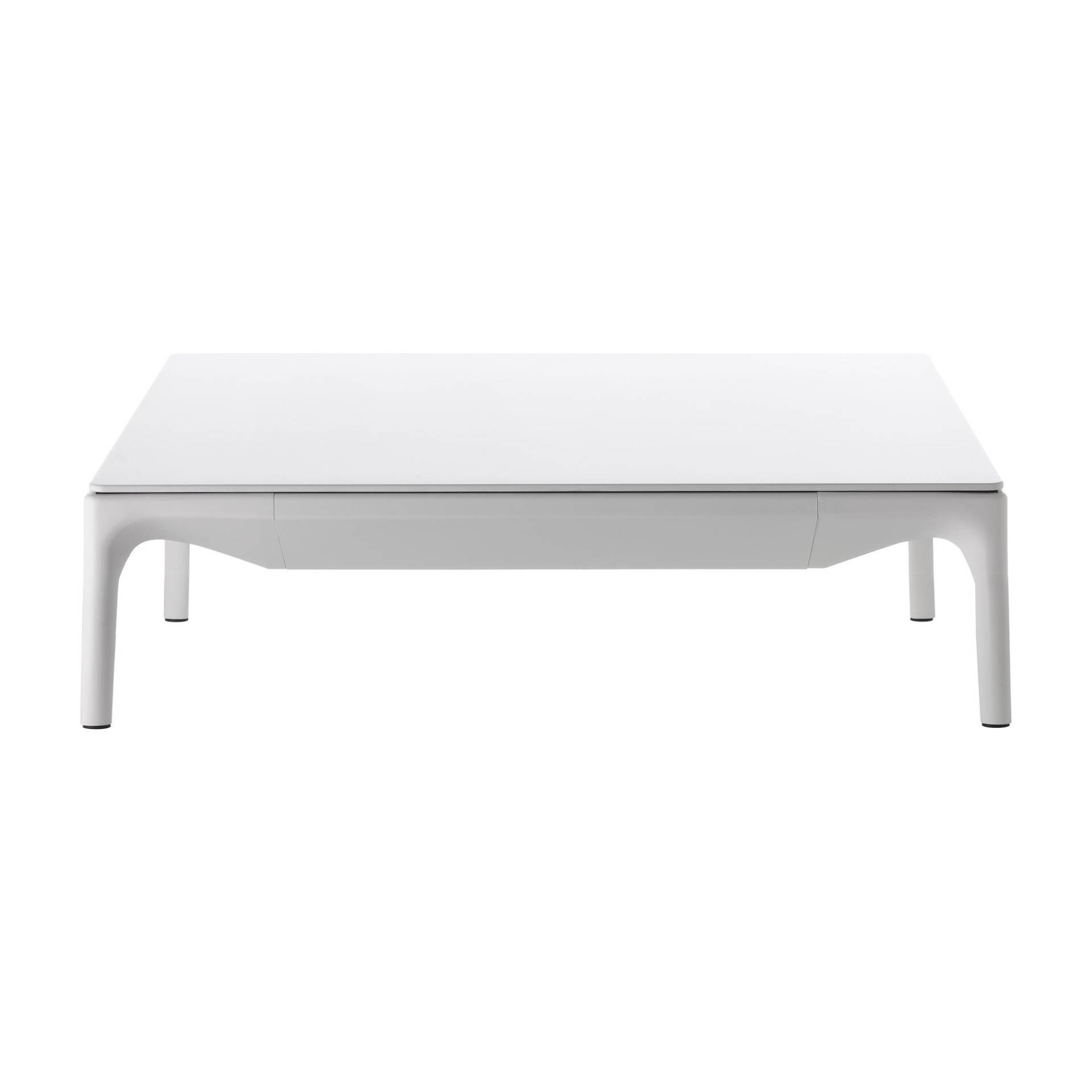 MDF Italia - Yale Low Couchtisch quadratisch - weiß/Tischplatte Harz weiß/LxBxH 75x75x19cm/Gestell weiß matt lackiert von MDF Italia