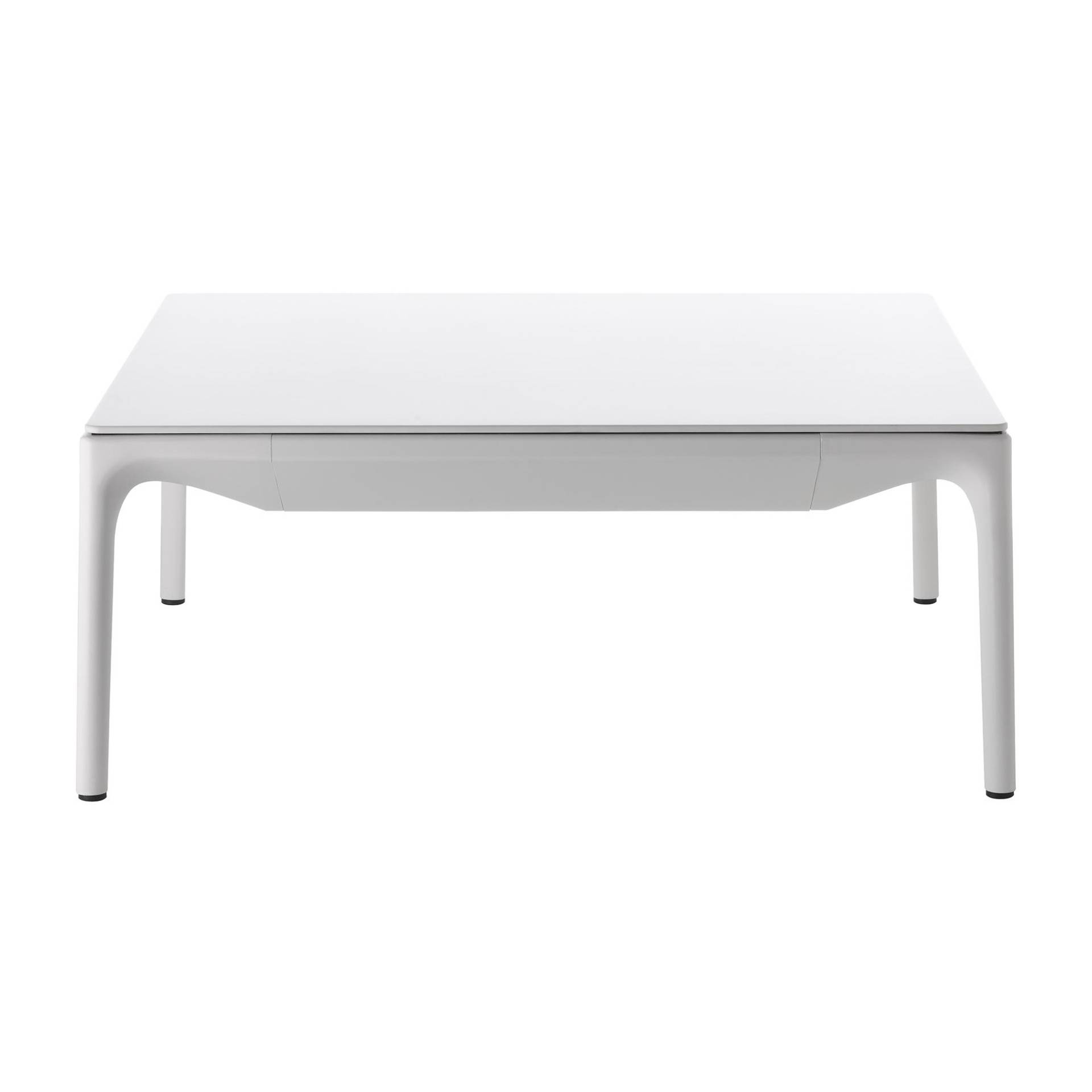 MDF Italia - Yale Low Couchtisch quadratisch - weiß/Tischplatte Harz weiß/LxBxH 75x75x30cm/Gestell weiß matt lackiert von MDF Italia
