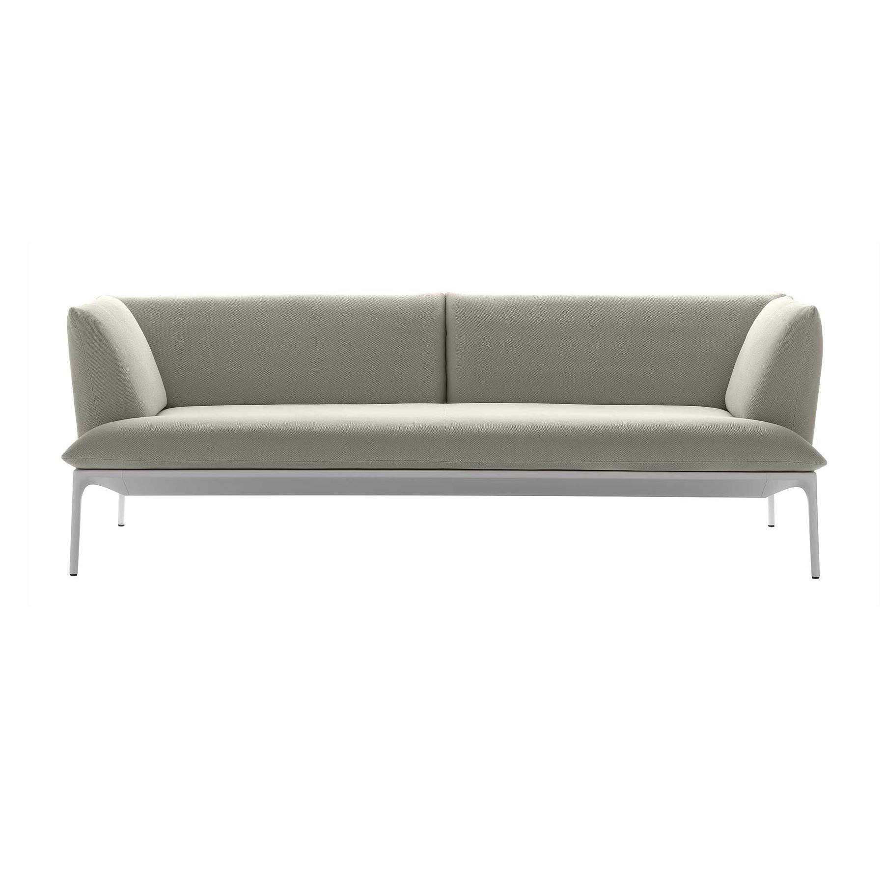 MDF Italia - Yale S3 Sofa 3-Sitzer - hellgrau/Stoff Menfi R366 Col. 166/BxHxT 220x76x86cm/Gestell weiß matt lackiert von MDF Italia