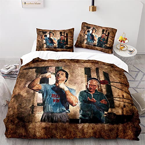 MDFKZ Bettwäsche-Sets Rocky,Bettbezug 135x200cm + Kissenbezug 80x80cm,Mikrofaser,Für Erwachsene Und Kinder (A7,135x200cm+80x80cmx1) von MDFKZ