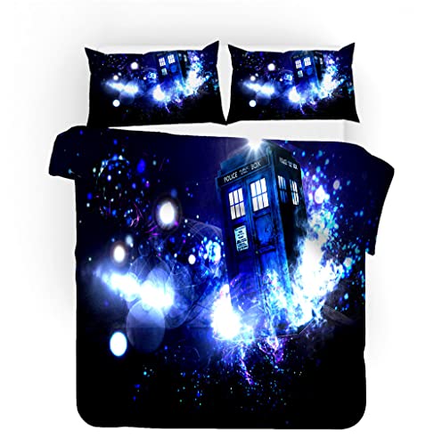 MDFKZ Doctor Who Bettwäsch Bettwäsche Sets - Bettbezug， Kissenbezug ，Mikrofaser Bettwäsche Set，Für Erwachsene Kinder (A2,135x200cm+80x80cmx1) von MDFKZ