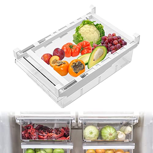 MDHAND Kühlschrank Organizer Schublade, Ausziehbare Kühlschrank Schublade Organizer, Perfektes Ordnungssystem für Kühlschrank, Schränke, Regale, Aufbewahrungsbox Kühlschrankbox (Gemüsekiste) von MDHAND
