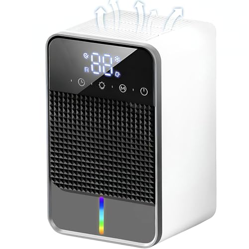MDHAND Luftentfeuchter Elektrisch, 1500ml Raumentfeuchter Leise Dehumidifier, Luftentfeuchter Mit Abtauen, Schlafmodus&Timer, Elektrischer Luftentfeuchter für Wohnwagen/Keller/Badezimmer/Auto/Wohnung von MDHAND