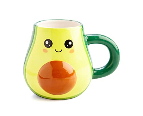 MDI Keramik Avocado 3D Kaffeetasse, 1.5 Liter, Grüne Avocadoform, Zuhause, Novelty, Heißgetränke, 150 x 110 x 110 mm, Handwäsche, Wegwerfbar von MDI