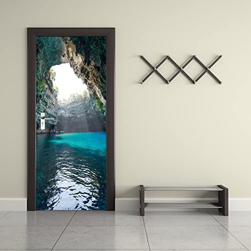 3D Türaufkleber Seen & Landschaften Türposter 3D Türsticker Selbstklebend Tapete Wasserdichtes Abnehmbare Wohnzimmer Wandtattoos Vinyl Wandbild Wohnkultur B85 x H205cm von MDJD