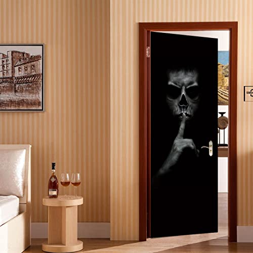 3d Türtapete Selbstklebend Horror & Schädel Türposter Fototapete, Schlafzimmer Wohnzimmertür Tür Aufkleber B88 x H200cm von MDJD