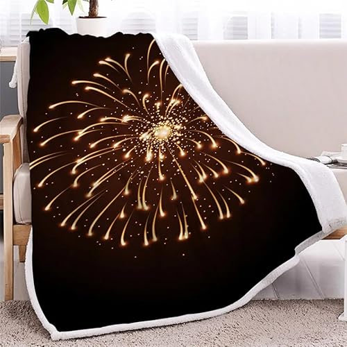 Kuscheldecke 180x220 cm Feuerwerk Flauschige Plüsch Decke Für Kinder Erwachsene, Warm Mikrofaser Tagesdecke TV-Decken Sofadecke Wohndecke Couchdecke Flanell Fleecedecke von MDKLXIDF