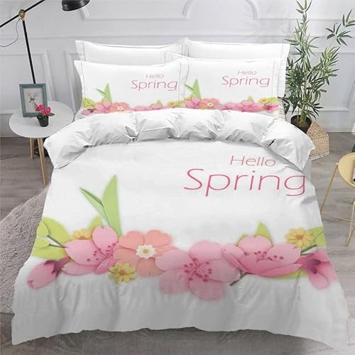 MDKLXIDF Bettwäsche 155x220 Kirschblüten 3 Teilig Atmungsaktive Bettbezug mit Reißverschluss, Weich Mikrofaser Bettwäsche-Sets für Kinder - 1 Bettbezüge und 2 Kissenbezug 80x80cm MDKLXIDF Bettwäsche 155x220 Kirschblüten 3 Teilig Atmungsaktive Bettbezug mit Reißverschluss, Weich Mikrofaser Bettwäsche-Sets für Kinder - 1 Bettbezüge und 2 Kissenbezug 80x80cm von MDKLXIDF