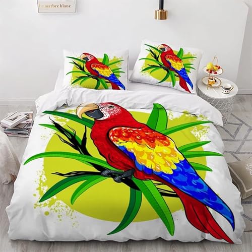 MDKLXIDF Bettwäsche 155x220 Papagei 3 Teilig Atmungsaktive Bettbezug mit Reißverschluss, Weich Mikrofaser Bettwäsche-Sets für Kinder - 1 Bettbezüge und 2 Kissenbezug 80x80cm MDKLXIDF Bettwäsche 155x220 Papagei 3 Teilig Atmungsaktive Bettbezug mit Reißverschluss, Weich Mikrofaser Bettwäsche-Sets für Kinder - 1 Bettbezüge und 2 Kissenbezug 80x80cm von MDKLXIDF