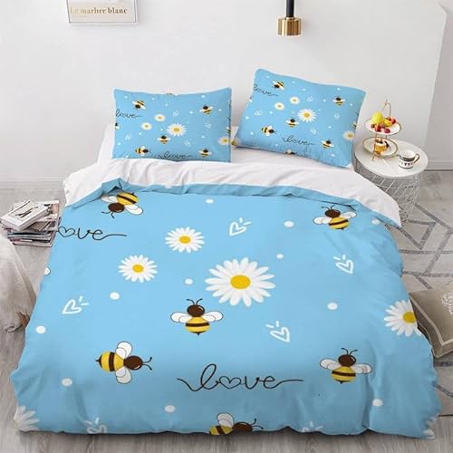 MDKLXIDF Bettwäsche 220x240 Blaue Biene 3 Teilig Wendemotiv Bettbezüge Bettwäsche-Sets Für Doppelbett, Hypoallergen Mikrofaser Bettbezug mit Reißverschluss und 2 Kissenbezug 80x80 cm MDKLXIDF Bettwäsche 220x240 Blaue Biene 3 Teilig Wendemotiv Bettbezüge Bettwäsche-Sets Für Doppelbett, Hypoallergen Mikrofaser Bettbezug mit Reißverschluss und 2 Kissenbezug 80x80 cm von MDKLXIDF