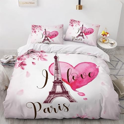 MDKLXIDF Bettwäsche 220x240 Eiffelturm 3 Teilig Wendemotiv Bettbezüge Bettwäsche-Sets Für Doppelbett, Hypoallergen Mikrofaser Bettbezug mit Reißverschluss und 2 Kissenbezug 80x80 cm MDKLXIDF Bettwäsche 220x240 Eiffelturm 3 Teilig Wendemotiv Bettbezüge Bettwäsche-Sets Für Doppelbett, Hypoallergen Mikrofaser Bettbezug mit Reißverschluss und 2 Kissenbezug 80x80 cm von MDKLXIDF